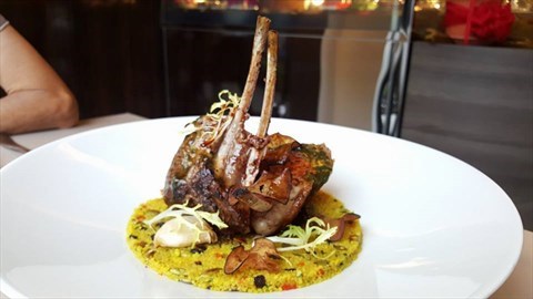 Lamb Chop With Moroccan Couscous and Mint Sauce