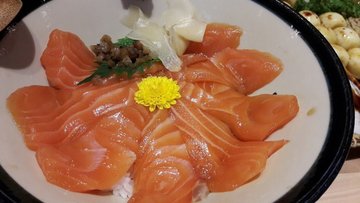 Salmon Sashimi Don