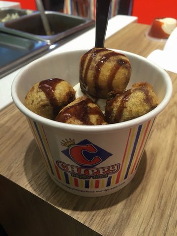 Fried Mars Balls with Ice Cream