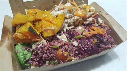 Flavoursome Scarlet Quinoa, Top It Up With Baked Pumpkin and Oven Baked Chicken