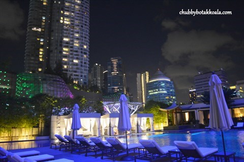 Pool View and Surroundings during the night