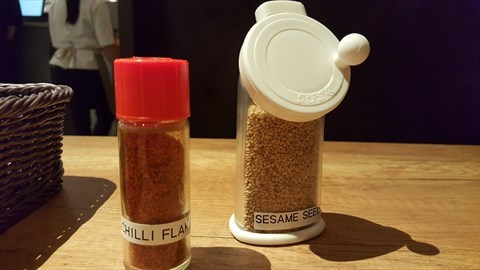 Condiments - Chilli Flakes and Sesame Seeds