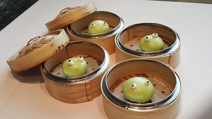 Peony Jade Steamed Matcha Salted Egg Yolk Molten Bao
