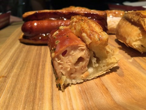 A peek into the Chicken + Cheese Sausage Roll
