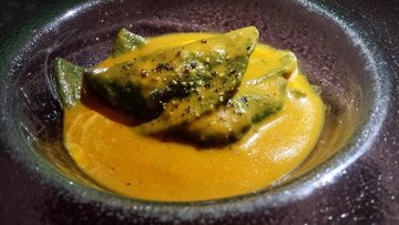 lobster blackened spinach ravioli