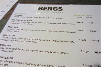 Bergs menu