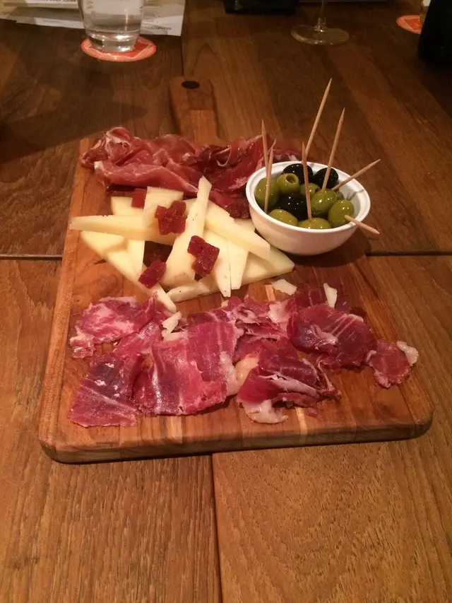 Spanish Ham: Top - Iberico (18 months) and Bottom - 5J (30 months).