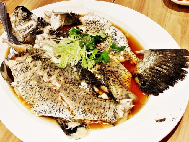 Steamed Sea Bass Fish In Hong Kong Style