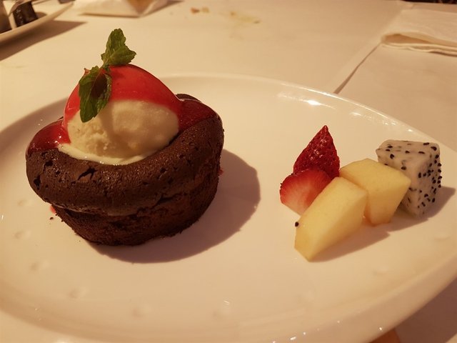 Lava Chocolate Cake with Lemon Ice Cream