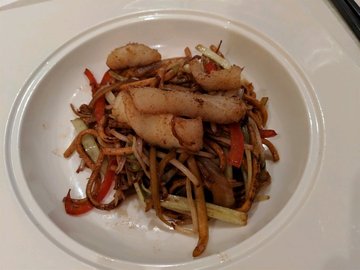 Fish with Egg Noodles