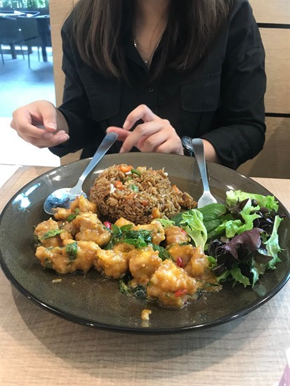 Salted Egg Chicken With Fried Rice