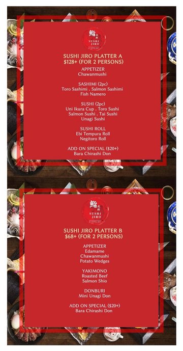 鮨次郎Sushi Jiro @ Keppel Bay  Takeaway/Delivery  WhatsApp: 98831546  Phone : 6252 4333 menu:www.sushijiro.com