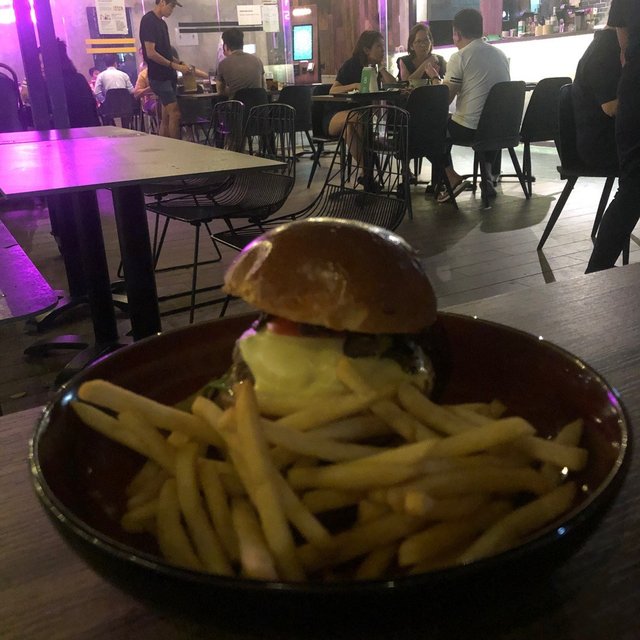 Burger  with  fries  