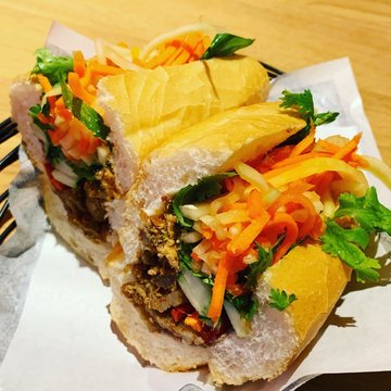 Sautéed Lemongrass Pork with Cream Cheese Banh Mi