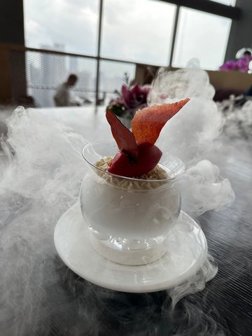 RASPBERRY TRIFLE Vanilla, Sauternes, Pink Peppercorn