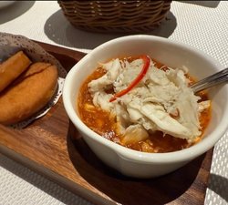 Chilli Crab Meat Sauce with Sliced Fried 'Mantou'